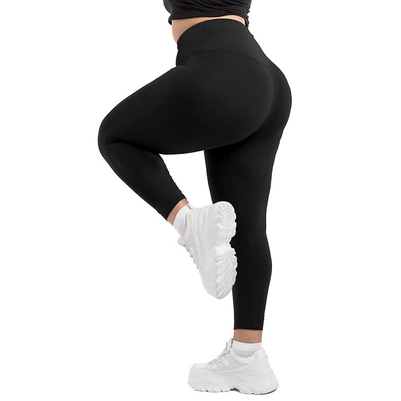 SINOPHANT High Waisted Leggings for Women, Buttery Soft Elastic Opaque Tummy  Control Leggings,Plus Size Workout Gym Yoga Stretchy Pants(Black1,One Size)