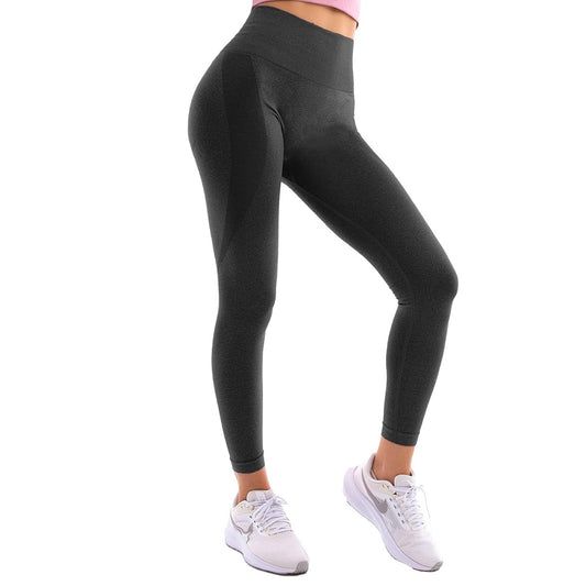 Women's High Waist 3/4 Leggings Opaque Black for Sports Gym Yoga