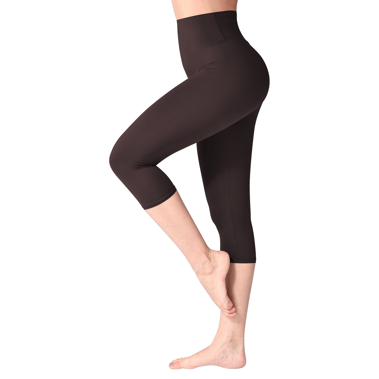 High Waisted Capri Leggings for Women- Soft Opaque Slim Tummy Control Yoga  Pants for Workout Running