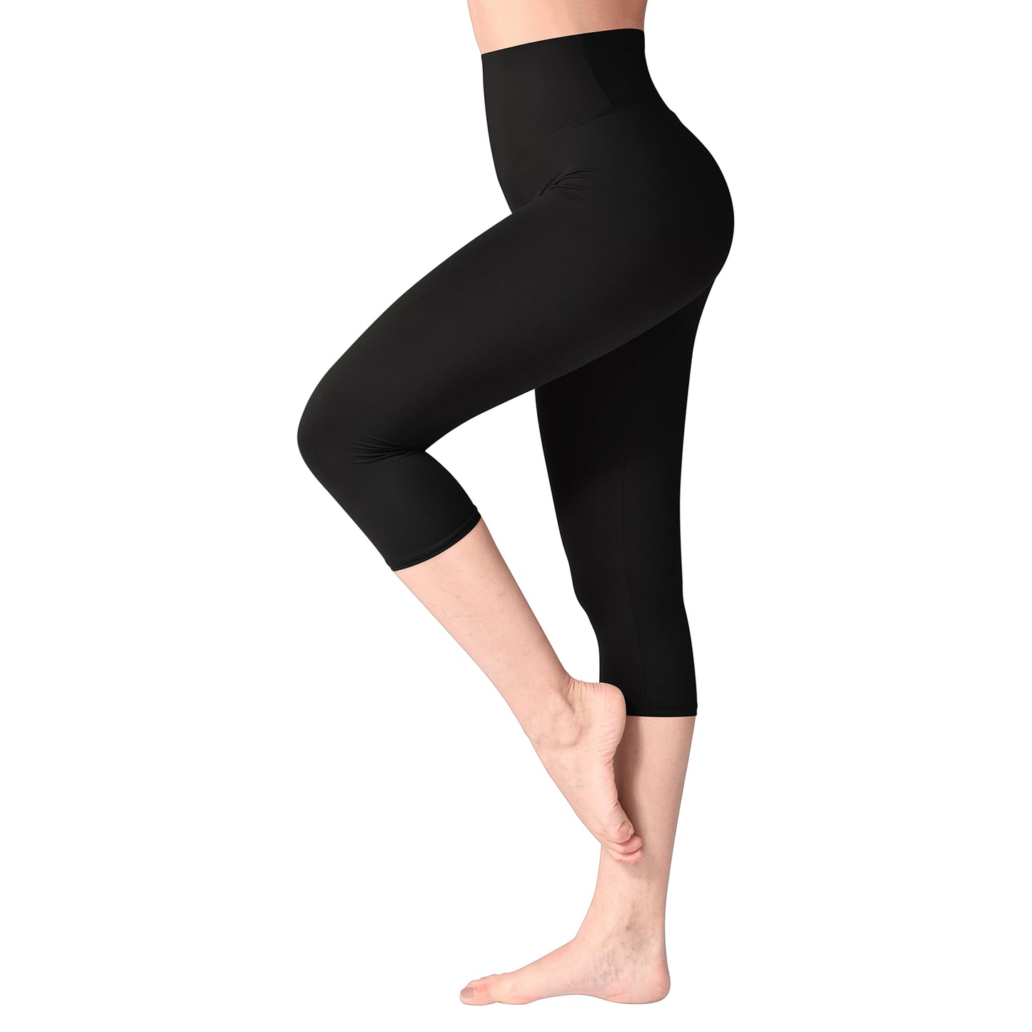 L-4xl Plus Size Capri Leggings Women 3/4 Yoga Pant High Waist