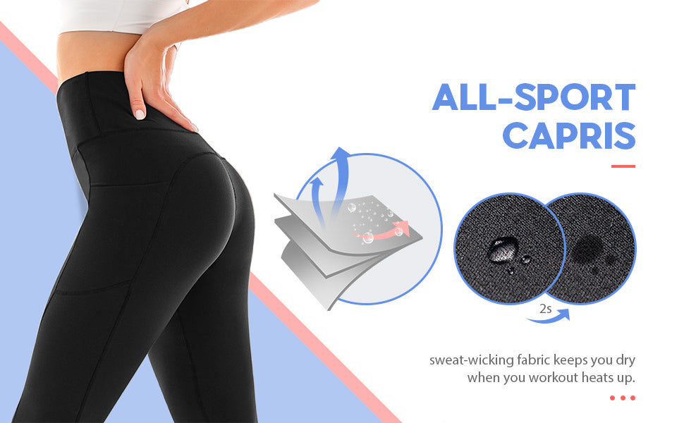  SINOPHANT High Waisted Leggings For Women - Full Length &  Capri Buttery Soft Yoga Pants For Workout Athletic
